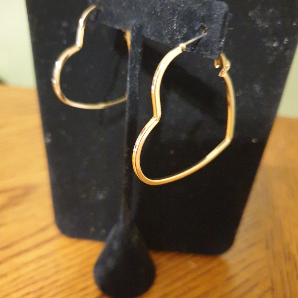 Open Heart Hoop Earrings